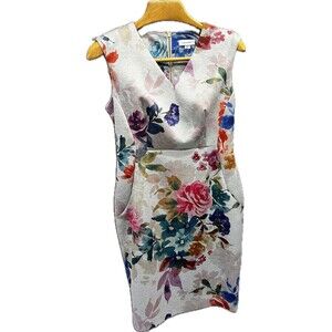 Women's Calvin Klein Grey Floral  Sheath Dress Size 12
